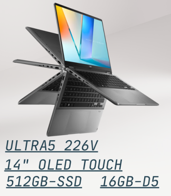 Notebook ASUS Vivobook 14 Flip OLED TP3407SA Intel Ultra 5 RAM 16GB SSD 512GB Touch