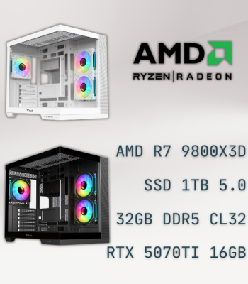 PC Creator & Gaming Ryzen 9800X3D RTX 5070 Ti 32GB DDR5 SSD PCIe 5.0