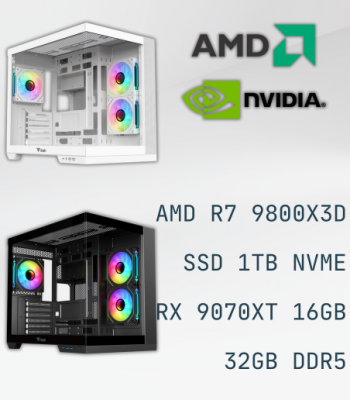 PC Gaming AMD Ryzen 7 9800X3D RX 9070 XT 16GB 32GB RAM SSD 1TB Prestazioni Estreme Prezzo FPS