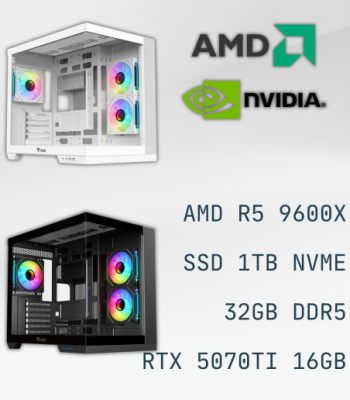 PC Gaming AMD Ryzen 5 9600X RTX 5070 TI 16GB DDR5 32GB SSD 1TB Prestazioni Estreme Prezzo FPS