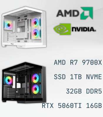 PC Gaming AMD Ryzen 7 9700X RTX 5060 TI 16GB DDR5 32GB SSD 1TB Prestazioni Estreme Prezzo FPS