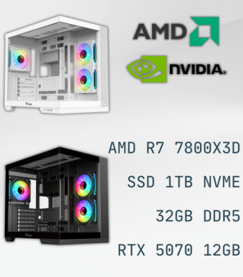 PC Gaming AMD Ryzen 7 7800X3D RTX 5070 12GB DDR5 32GB SSD 1TB Prestazioni Estreme Prezzo FPS