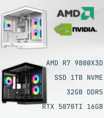 PC Creator Gaming Ryzen 9800X3D RTX 5070 Ti 32GB DDR5 SSD PCIe 5.0